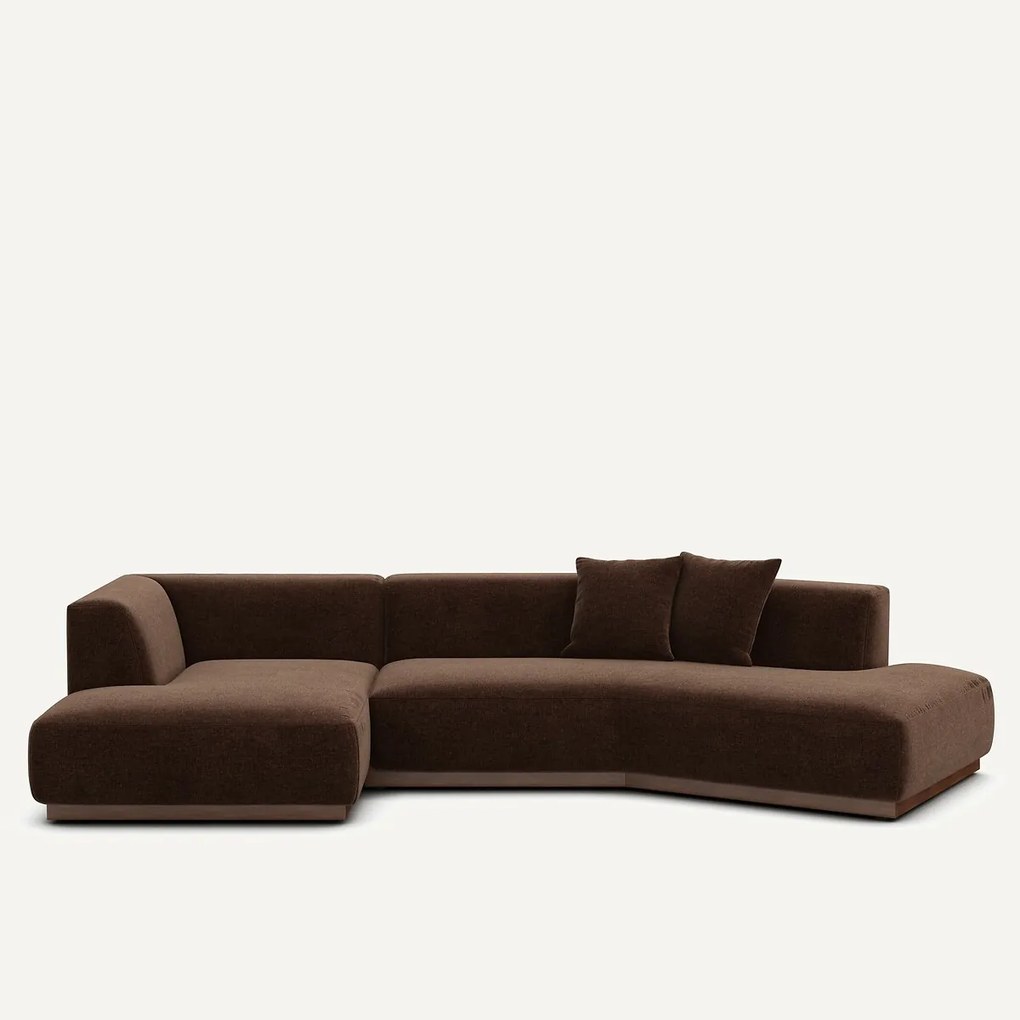 Hoekbank links in chenille fluweel, JACOPO