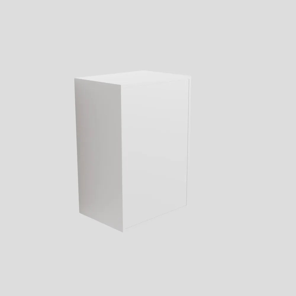 Zaro Lagom volledig naadloos solid surface kolomkast 45cm mat wit linksdraaiend.