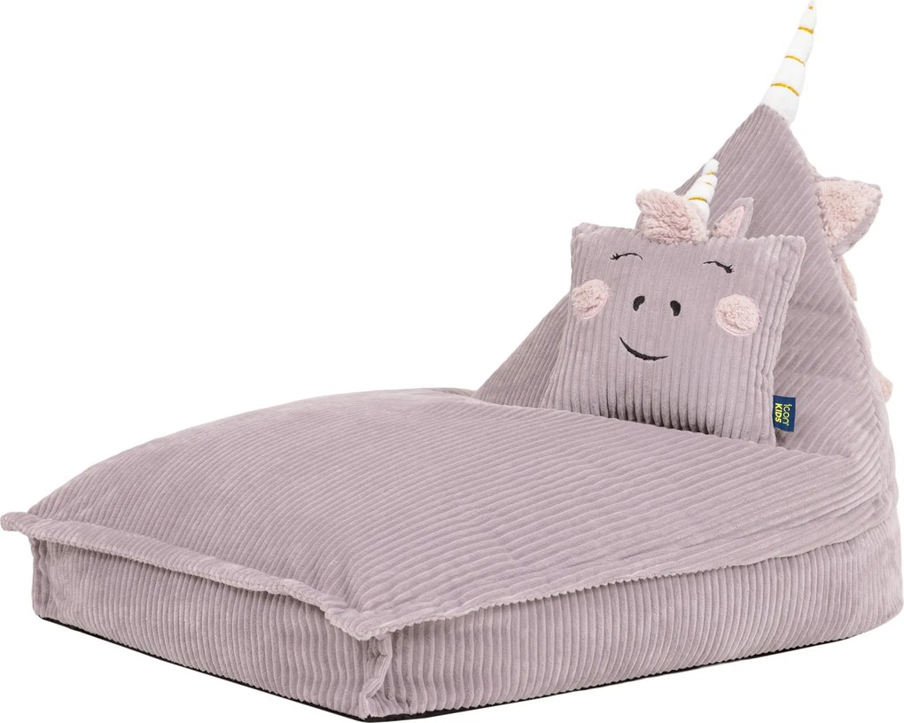 Kinder Zitzak Unicorn Lounger & Kussen Set - Lavendel