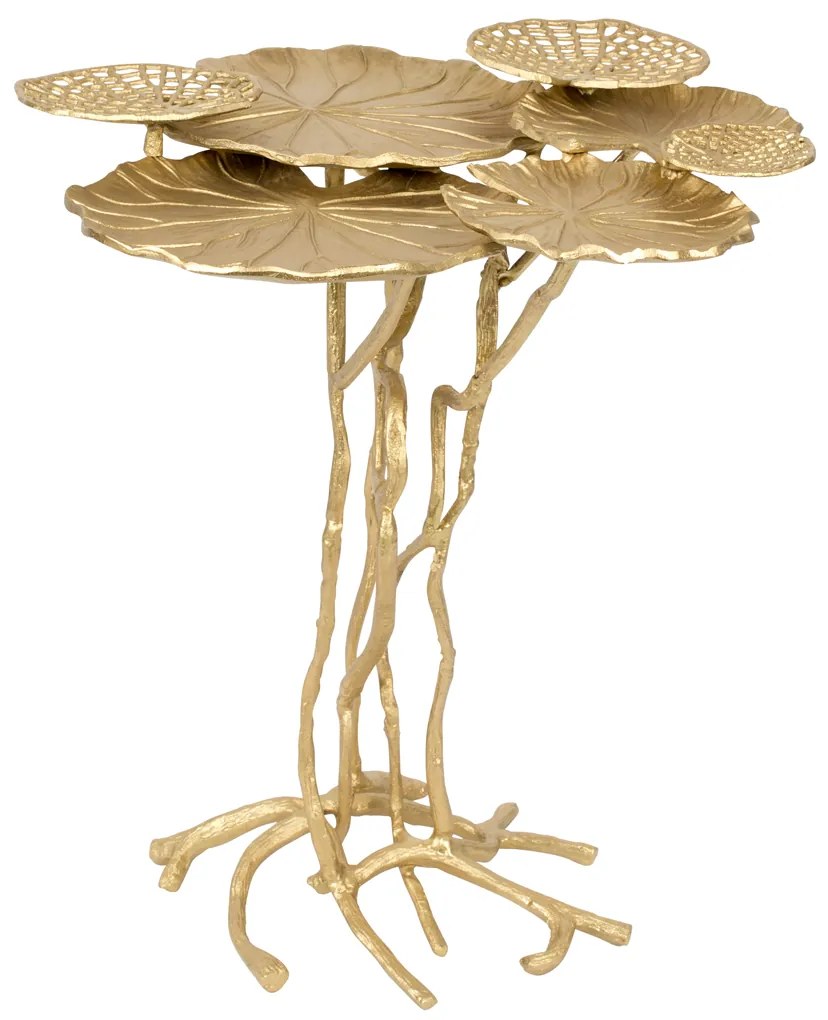 Ginkgo Blad Bijzettafel Goud - 60 X 57cm.