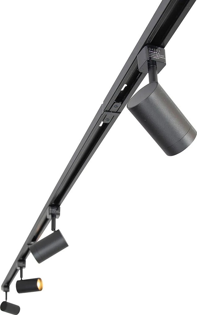 Smart 1-fase railsysteem zwart met 14 spots incl. Wifi GU10 - Iconic Jeana