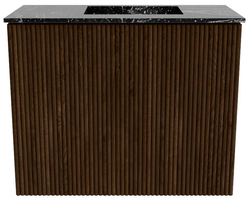 Mondiaz Joya DLux 50cm toiletmeubel walnut met wastafel faye rechts 1 kraangat lava