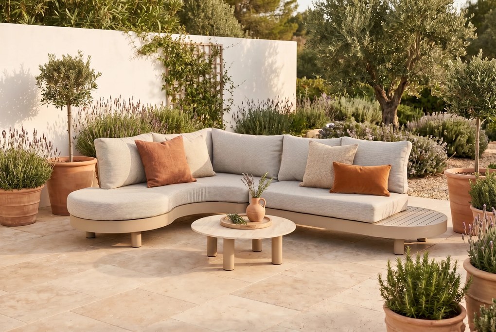 Loungeset tuin 10 personen Aluminium Zand/Beige Lifestyle Garden Furniture Organio/Elanio