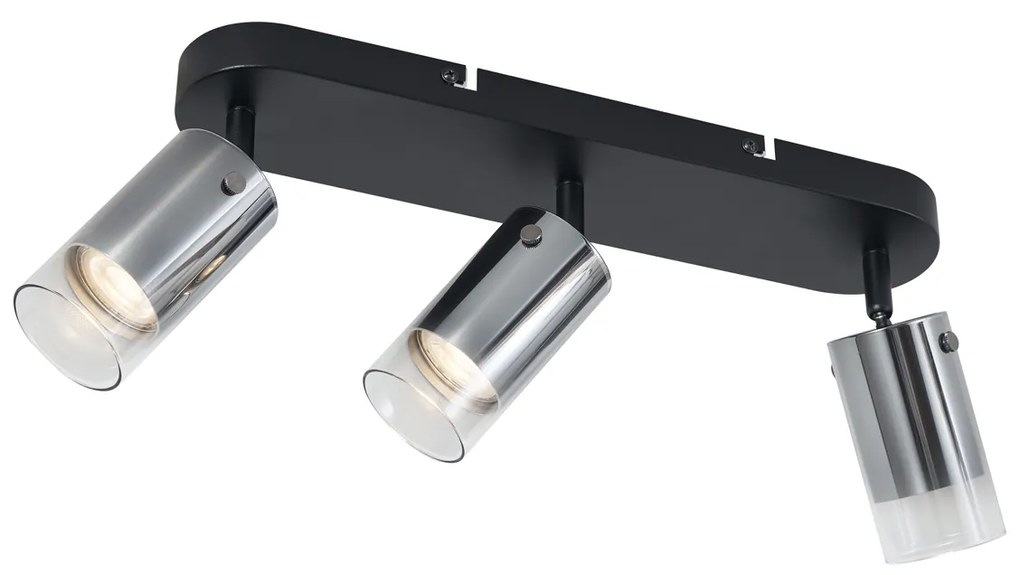 Moderne plafondSpot / Opbouwspot / Plafondspot gunmetal 3-lichts draai- en verstelbaar - Drain Modern GU10 rond Binnenverlichting Lamp