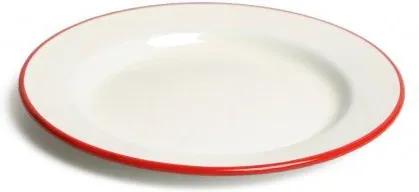 Bord lunch, emaille, rood, Ø 22 cm