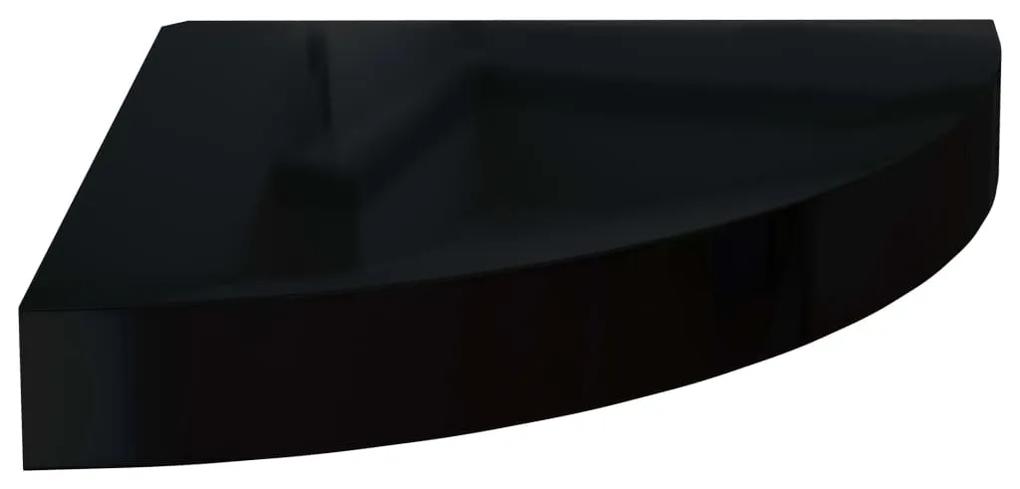 vidaXL Hoekschap zwevend 25x25x3,8 cm MDF hoogglans zwart