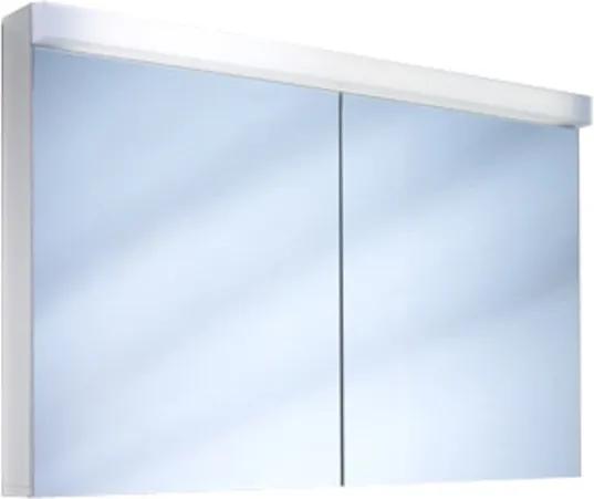 Schneider LowLine LOW 120 2 FL spiegelkast inclusief 2 deuren inclusief TL verlichting 120x77cm wit 151.120