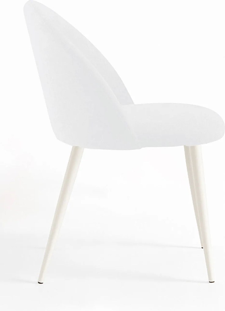 Set 4 White Vint Stoffen Stoelen