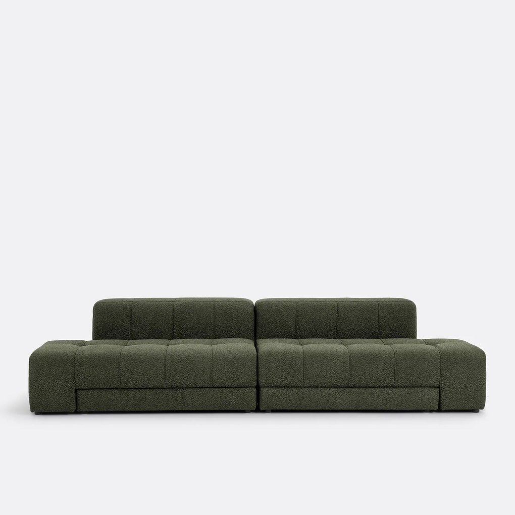 Rechte sofa, 5 zits, 4 in 1, in fijne bouclé stof, FANO