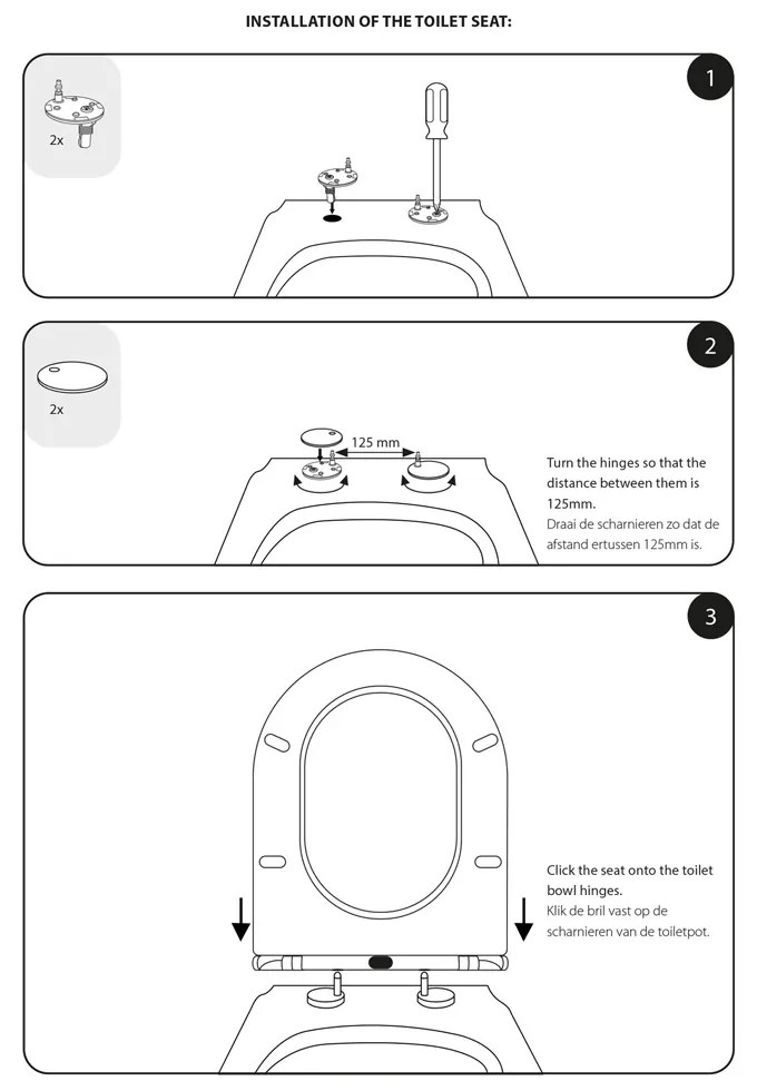 Differnz wand toilet rimless/zitting mat wit