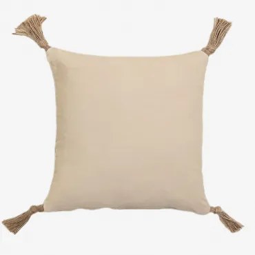 Vierkant Kussen 45x45 Cm In Almiz-katoen Beige – Crème - Sklum
