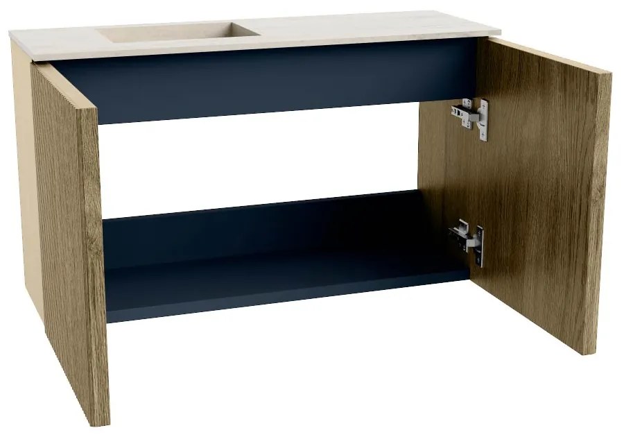 Mondiaz Joya DLux 70cm toiletmeubel dusk met wastafel faye links 1 kraangat meli