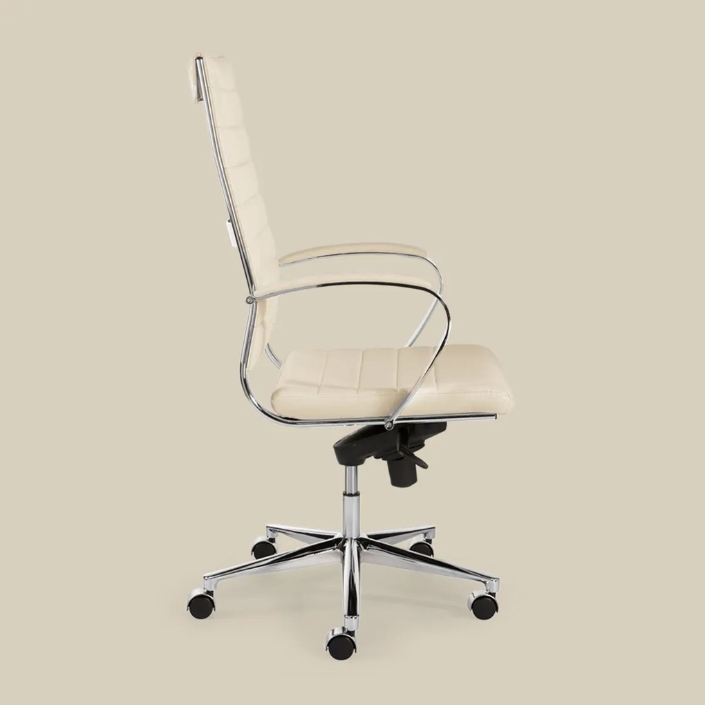 Design Bureaustoel Van Wit PU-leder