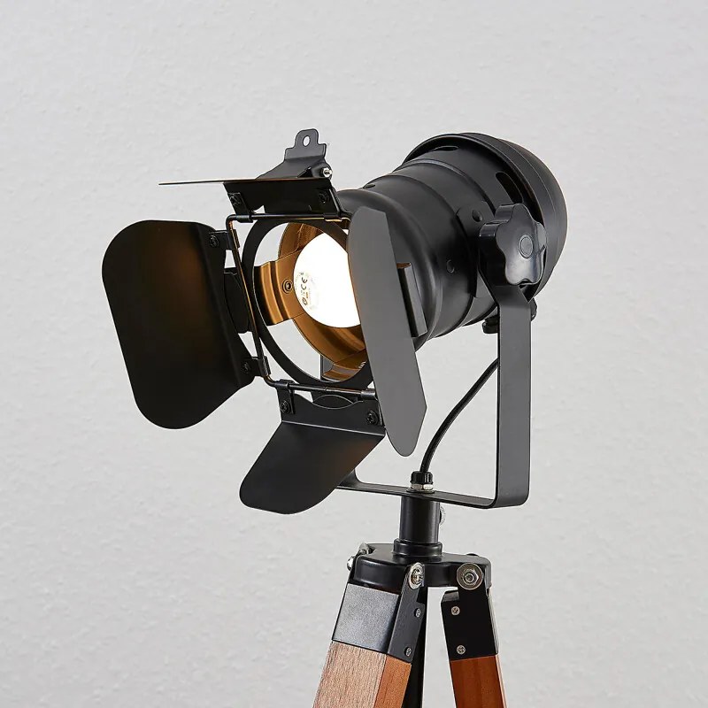 Houten vloerlamp Hilma met tripod statief - lampen-24