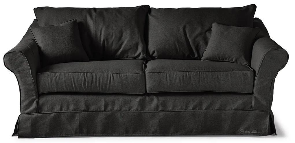 Rivièra Maison - Bond Street Sofa 2,5 Seater, oxford weave, basic black - Kleur: zwart