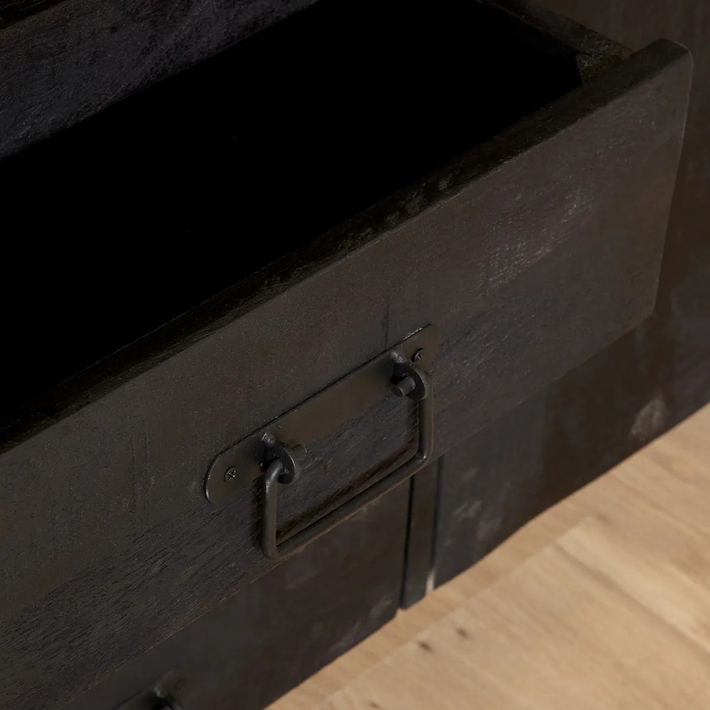 Starfurn Boaz Black Dressoir Mangohout Zwart 135 Cm - 135x54x80cm.