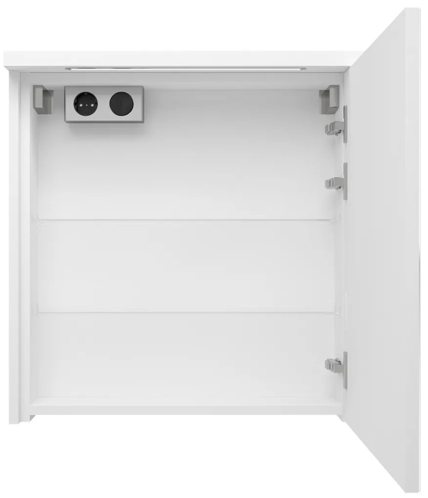 Fontana Grado spiegelkast met verlichting 60cm 1 deur wit mat