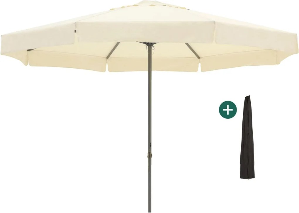 Parasol Shadowline Bonaire | Inclusief hoes | Rond | 400cm | Met katrol | Wit | Kees Smit Tuinmeubelen