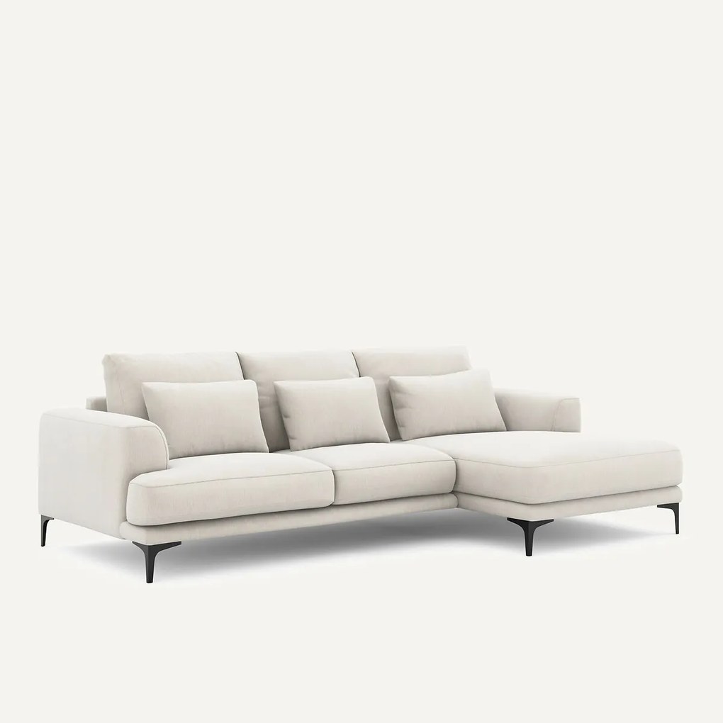 Hoekbank rechts van chenille fluweel, Marsile