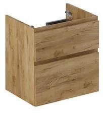 Thebalux Type wastafelonderkast 2 lades extra hoog met houten greeplijst wand MDF/spaanderplaat sequoia 1TY60065SQ