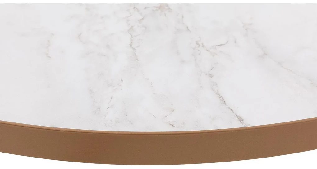 Goossens Salontafel Livia rond, hpl roze, modern design, 61 x 35 x 61 cm