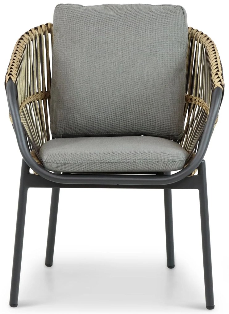 Tuinstoel Aluminium/Rope Taupe-naturel-bruin Coco Nathan