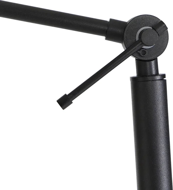 Vloerlamp zwart met kap lichtbruin 50 cm verstelbaar - Editor