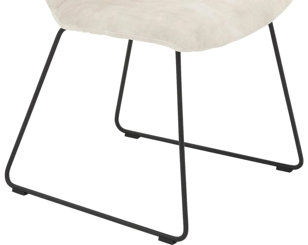 Goossens Eetkamerstoel Hera wit velvet stof leuning, modern design