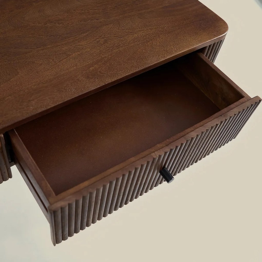Sidetable Ribbel Hout 120 Cm - 120 X 35cm.