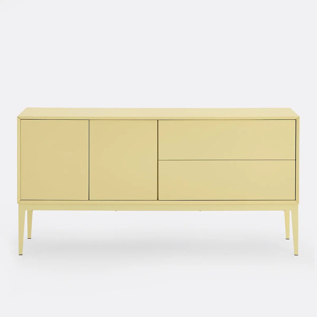 Laag gelakt dressoir, 2 deuren 2 lades, lengte 160 cm, PICKITO