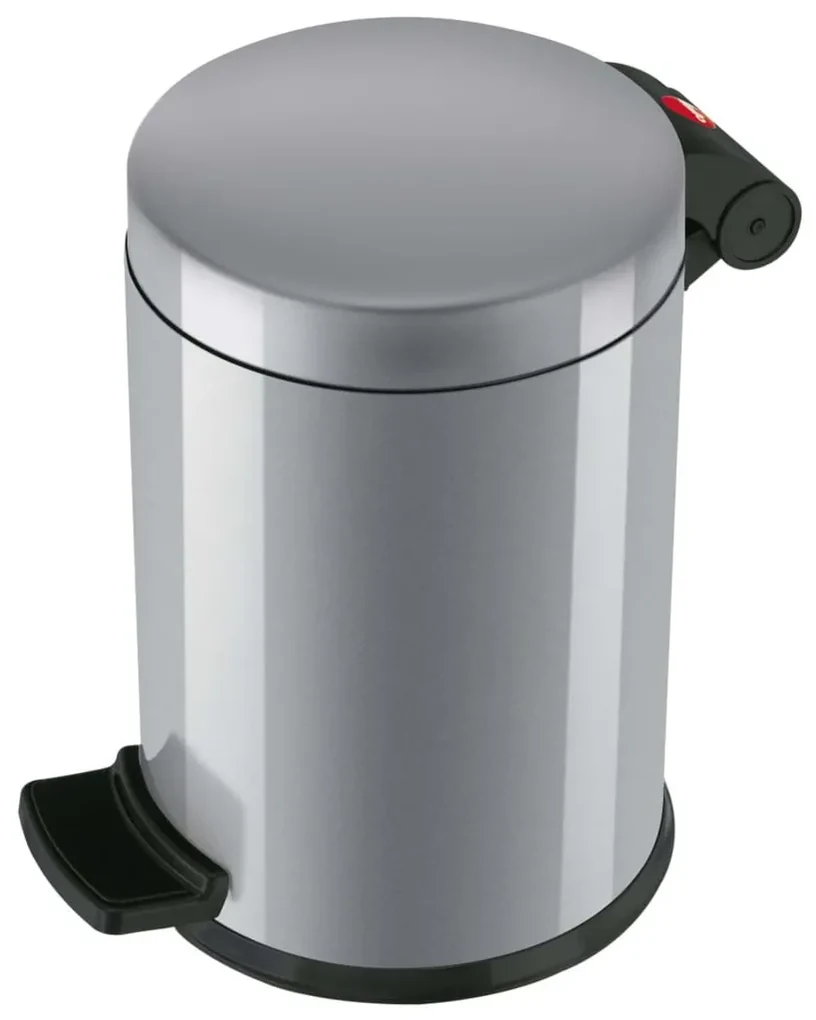 Hailo Pedaalemmer Solid S 4 L zilverkleurig