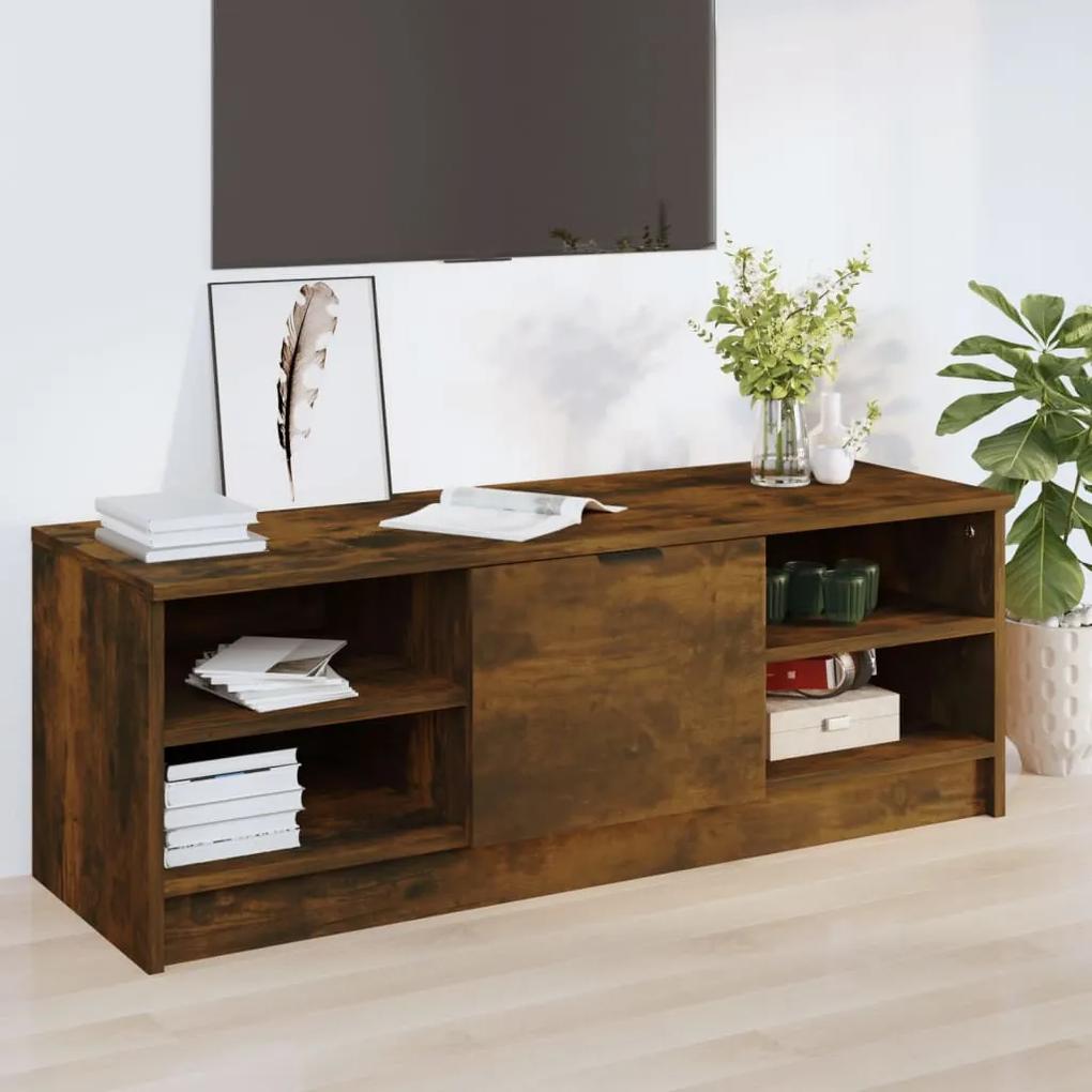 vidaXL Tv-meubel 102x35,5x36,5 cm bewerkt hout gerookt eikenkleurig