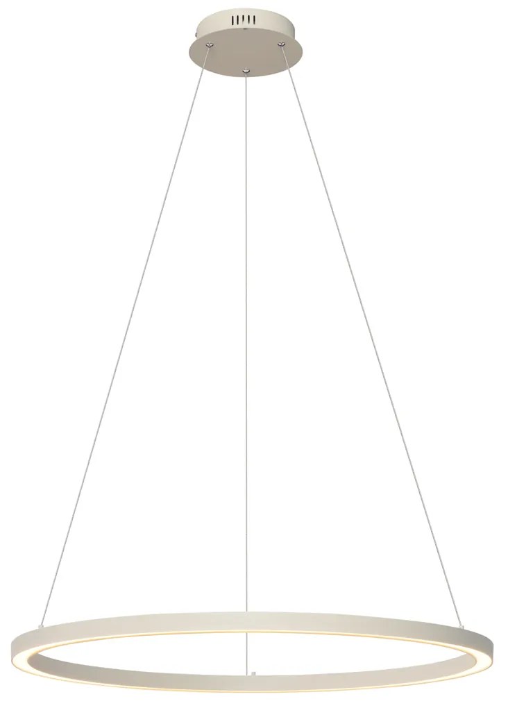 Design hanglamp beige 80cm incl. LED 3-staps dimbaar - Girello Design rond Binnenverlichting Lamp