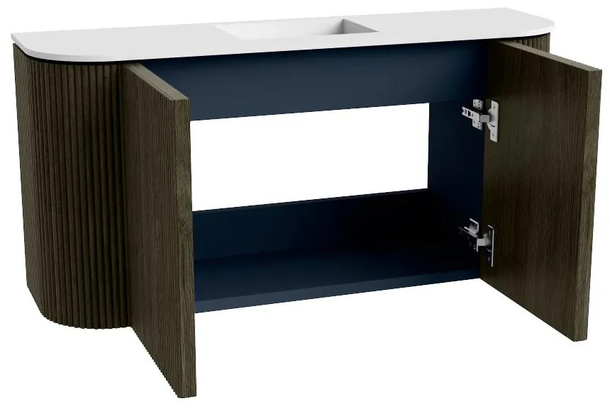 Mondiaz Joya 85cm toiletmeubel ronding links/rechts shadow met wastafel faye midden zonder kraangat talc