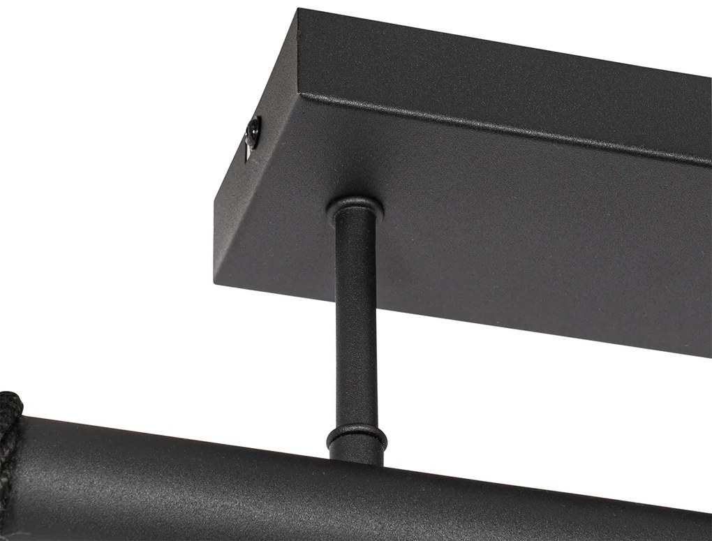 Industriële hanglamp zwart 3-lichts - Flor