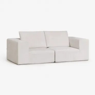 2-delige Modulaire Bank In Vacuüm Verpakte Chenille Norridge Chenille Crèmebeige - Sklum