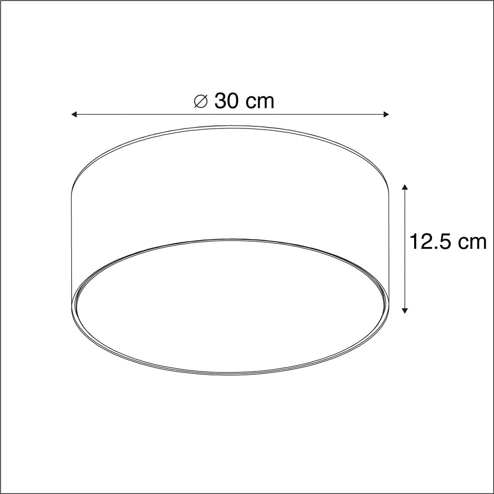 Stoffen Plafondlamp groen 30 cm incl. LED - Drum LED Modern rond Binnenverlichting Lamp