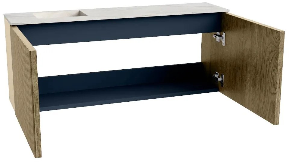 Mondiaz Joya DLux 100cm toiletmeubel dusk met wastafel faye links zonder kraangat opalo