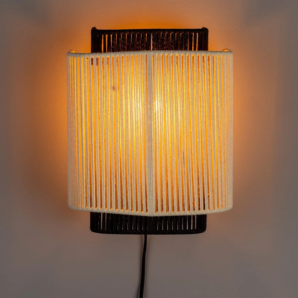 Dutchbone Elon Retro Wandlamp Zwart Wit