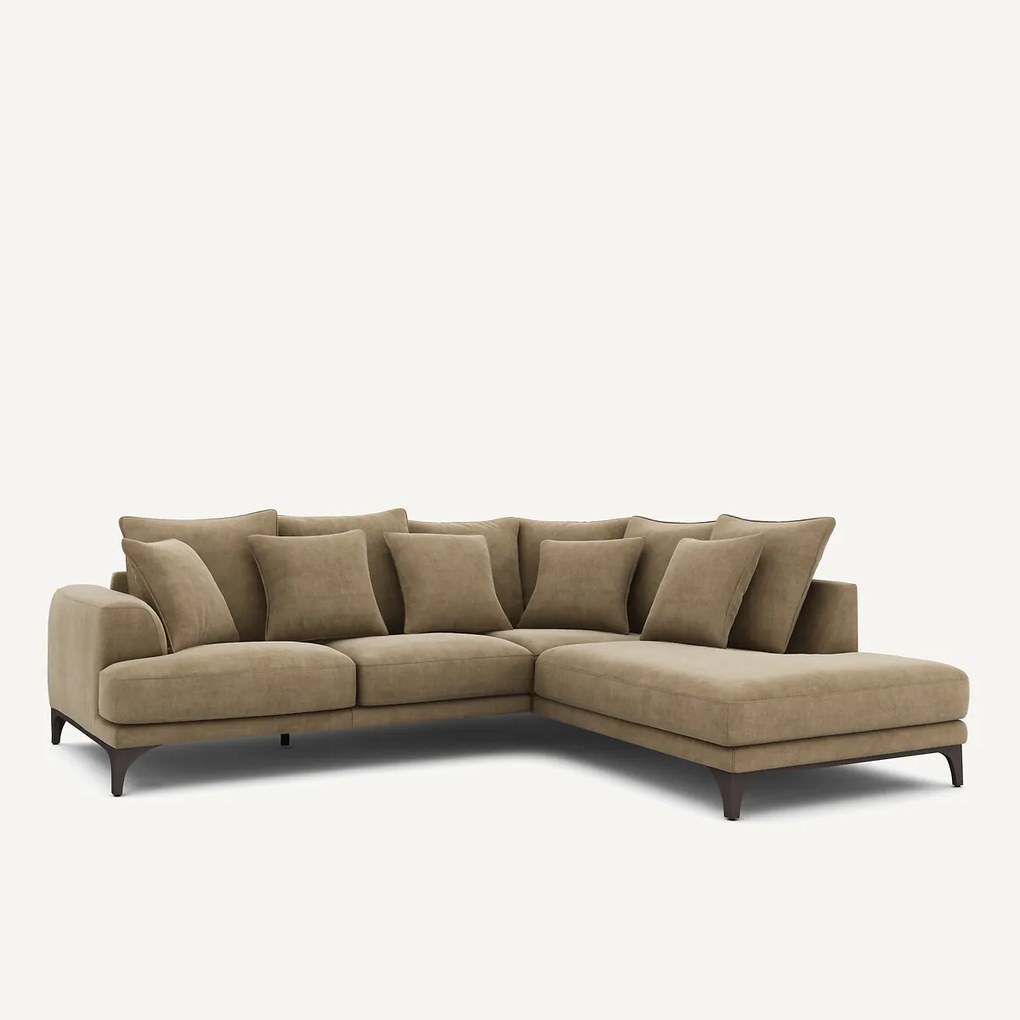 Hoekbank in stonewashed fluweel, ARMENTO