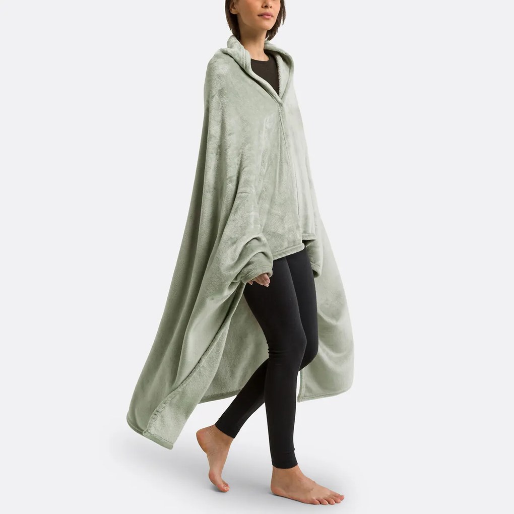 Fleece plaid met mouwen, recycled polyester, Javi