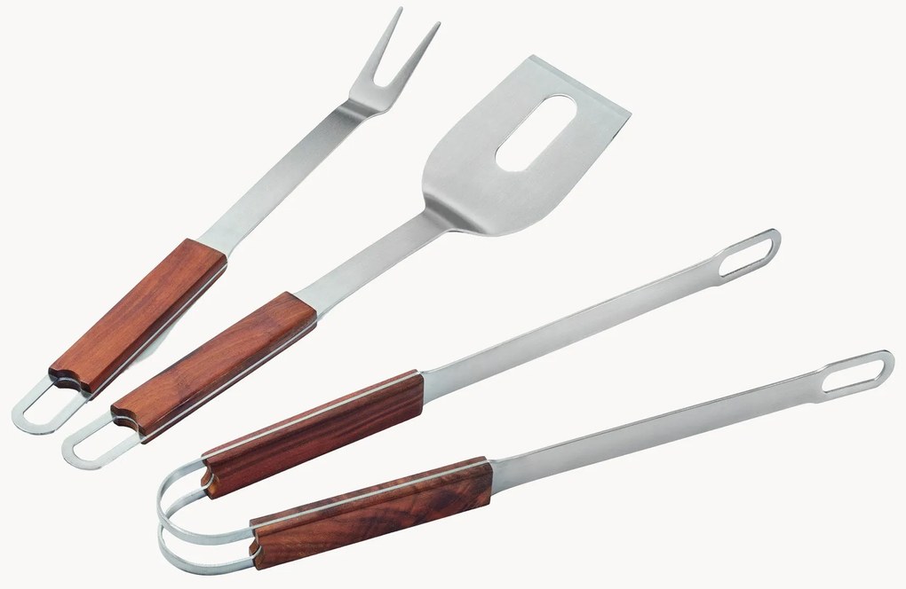 Barbecuegerei Brick met houten handgrepen, 3-delig