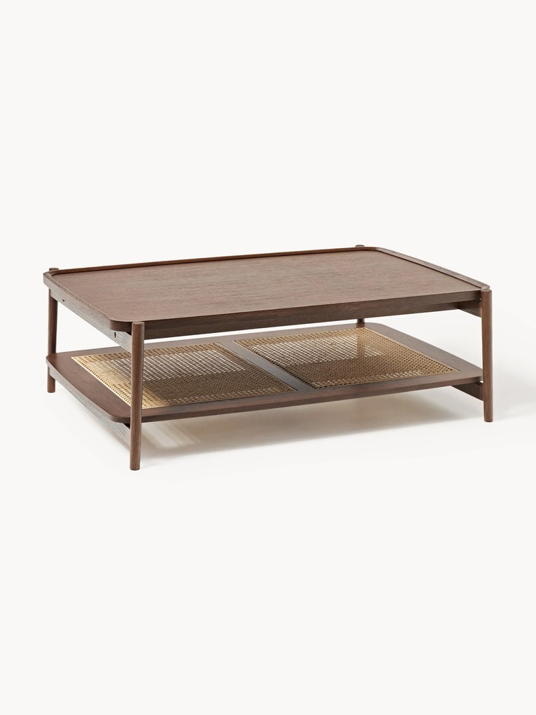Houten salontafel Libby, met Weens vlechtwerk