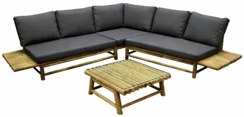 Piton hoek loungeset 4 delig bamboe