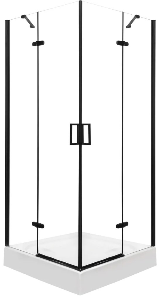 Kerra Flow vierkante douchecabine 80x80cm zwart