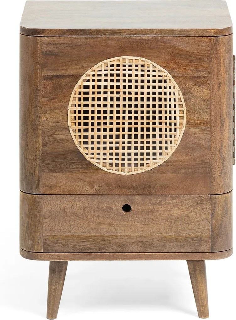 Kave Home Geraldine Bruin Houten Nachtkastje - 45x32x62cm.