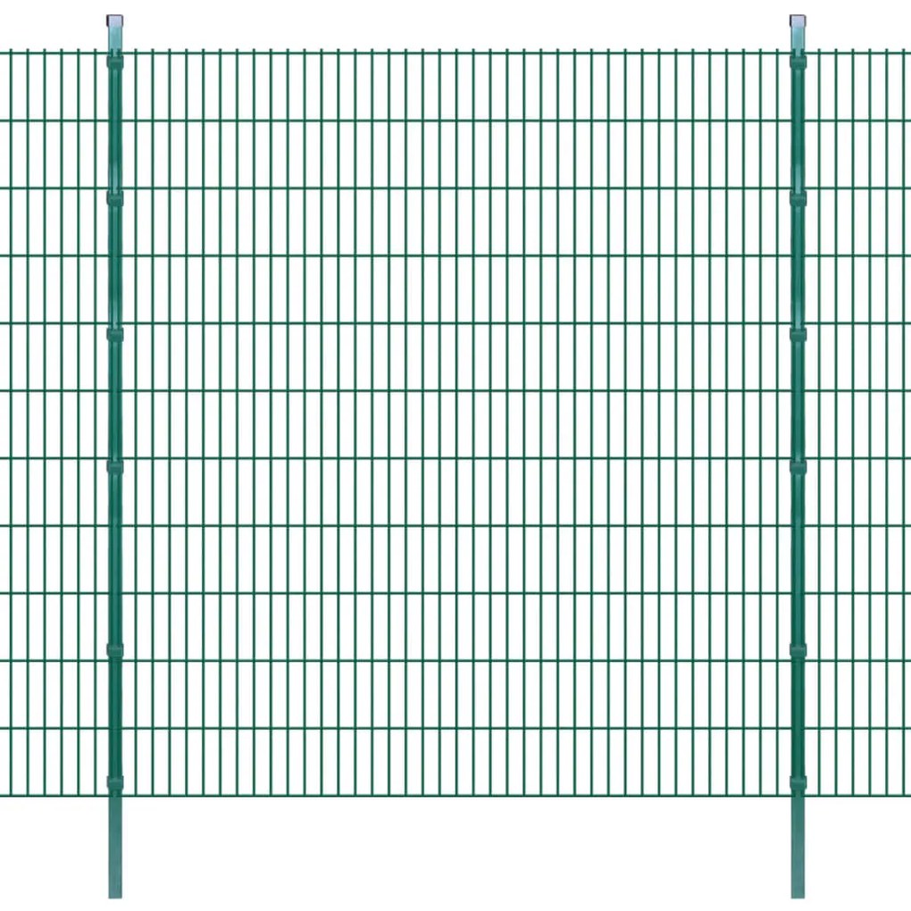 vidaXL Dubbelstaafmatten en palen 2008x2230 mm 2 m groen