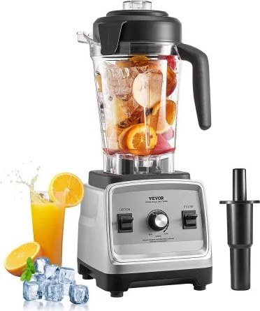 VEVOR Standmixer Smoothie Maker Blender 1600 W 2,5 L Professionele Mixer met Krachtige Motor, Multifunctionele Keukenmachine voor Smoothies / Milkshakes / Sappen