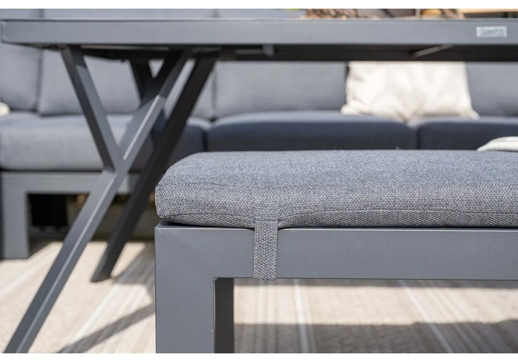 Garden Impressions Camilo lounge dining set 6-delig links - donker grijs