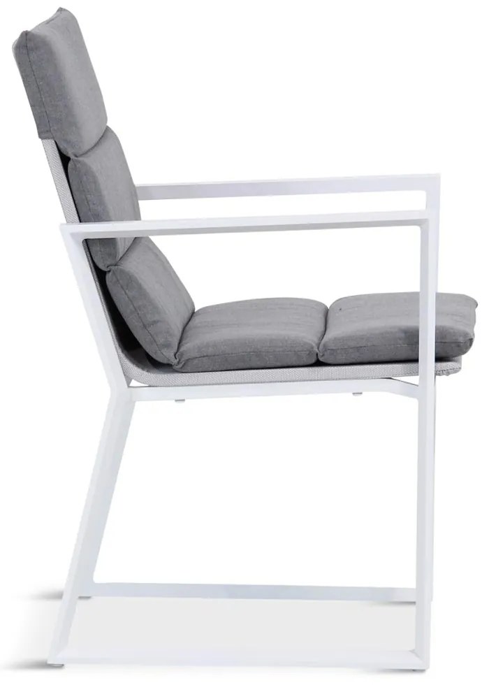 Tuinset 6 personen 240 cm Textileen Wit Lifestyle Garden Furniture Treviso/Glasgow